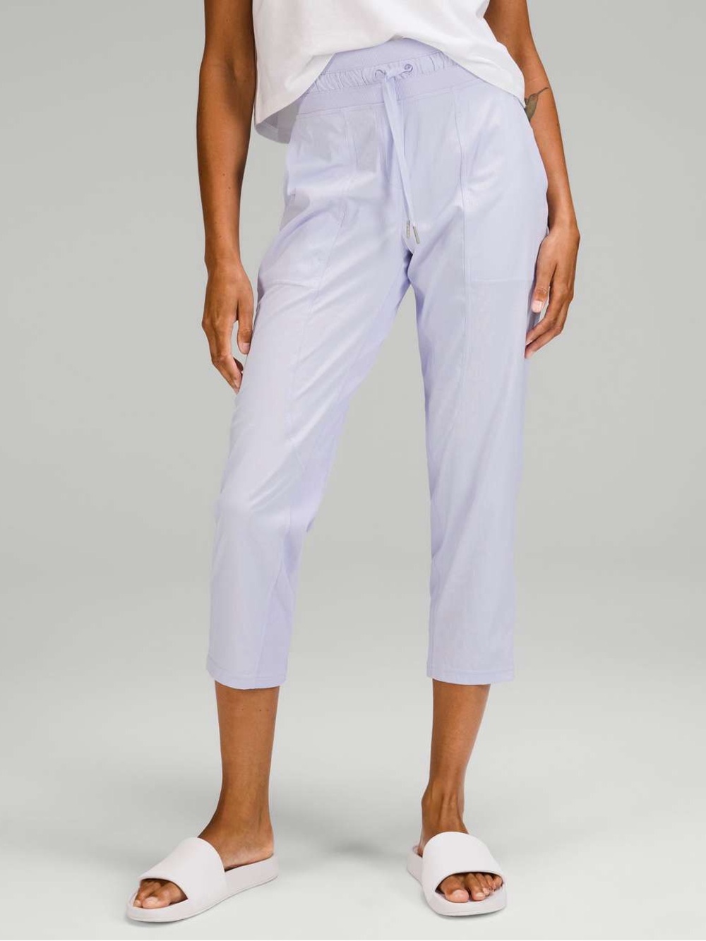 Lululemon Dance Studio Mid-Rise Crop 25" Pastel Blue Pants Bottoms Cinch Workout
